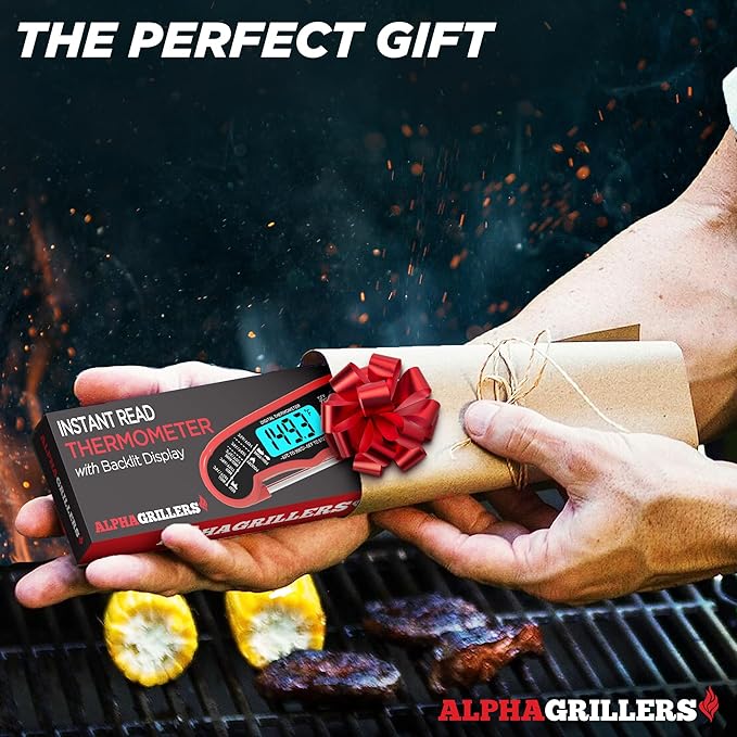 Alpha Grillers Meat Thermometer Digital - Instant Read Food Thermometer for Cooking and Grilling Gifts for Men Valentines Day Gifts for Him Her Mom Dad