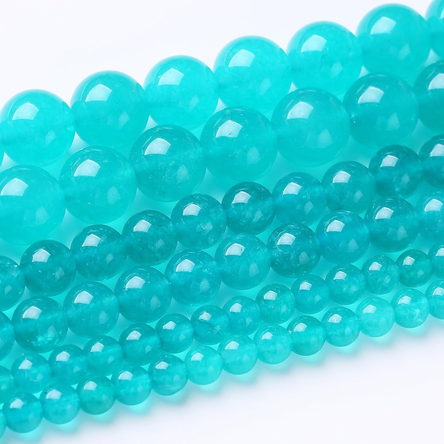 32PCS 12MM Amazonite Blue Chalcedony Stone Beads Energy Healing Beads for DIY Jewelry Bracelet Necklace Making for Jewelry Making 15Inch