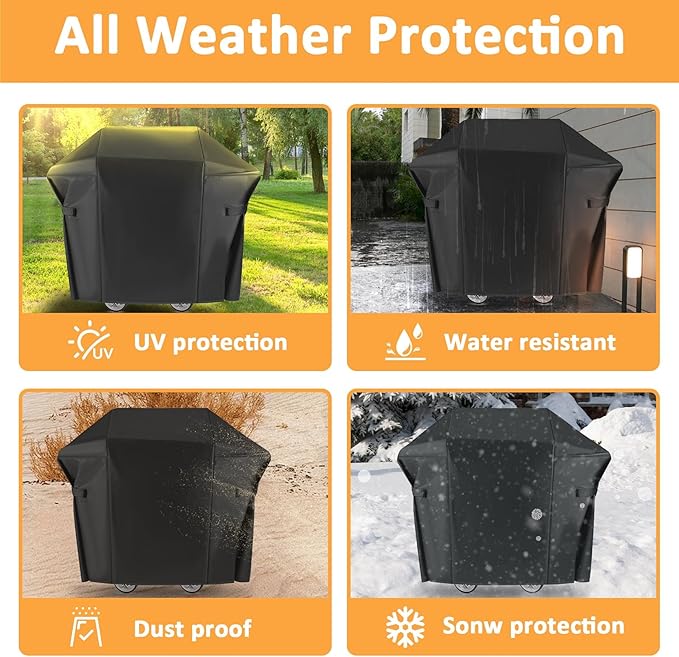 7138 Grill Cover for Weber Spirit II 200 Gas Grill, Waterproof Cover for Weber Spirit E210 and Spirit II 200 Gas Grill Models, 48 Inch Outdoor BBQ Cover for Spirit Grill