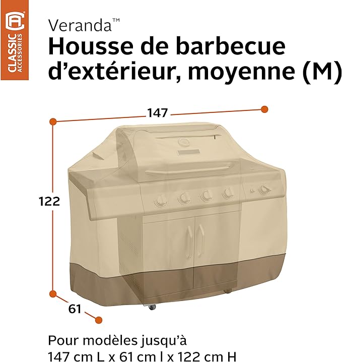 Classic Accessories Veranda Water-Resistant 58" BBQ Grill Cover