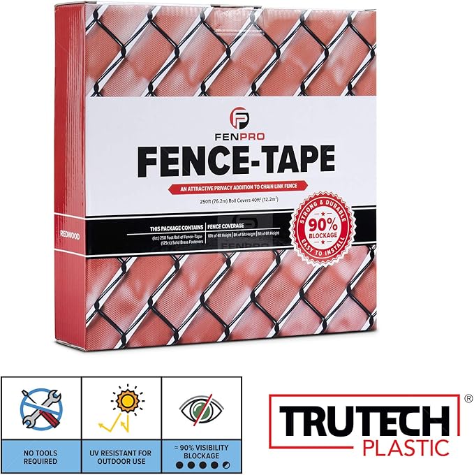 Chain Link Fence Privacy Tape (Redwood)