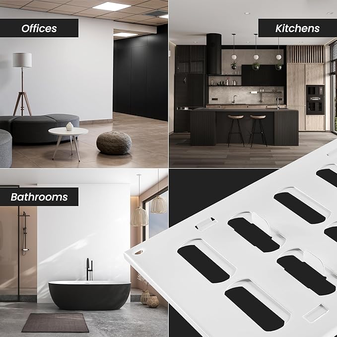 16" x 12" Inch (Outer Dimensions) White Adjustable Air Wall Vent Cover - Indoor Outdoor Metal Grille - Heating, Cooling, Ventilation for Home, Garage, Shed - Open and Close Register 15.72 x 11.81