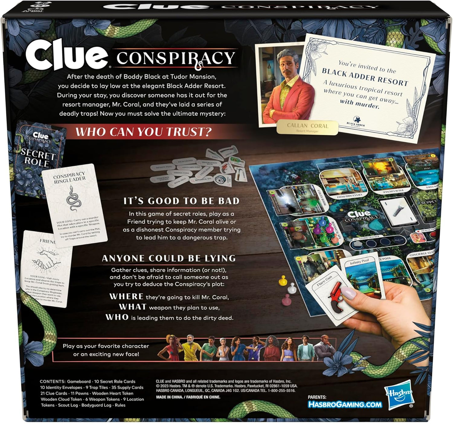 Hasbro Gaming Clue Conspiracy Board Game for Adults and Teens, Secret Role Strategy Games, Ages 14+, 4-10 Players, 45 Minutes, Mystery & Party Games