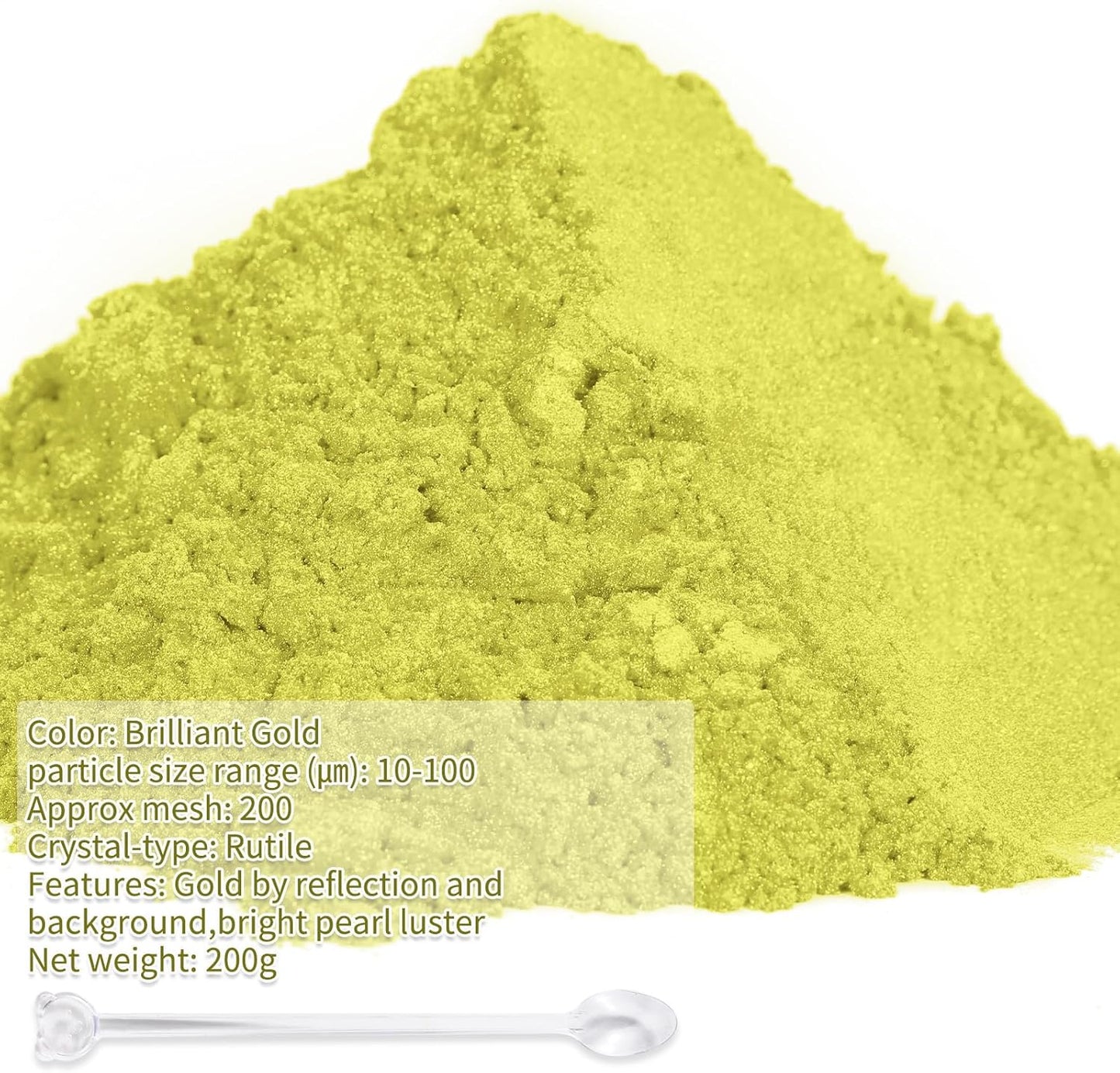 Mica Powder,200g/7.40oz Large Jar,Brilliant Gold Mica Powder Pigment for Epoxy Resin，Lip Gloss，Paint，Dye，Soap Making，Nail Polish,Candle Making,Bath Bombs