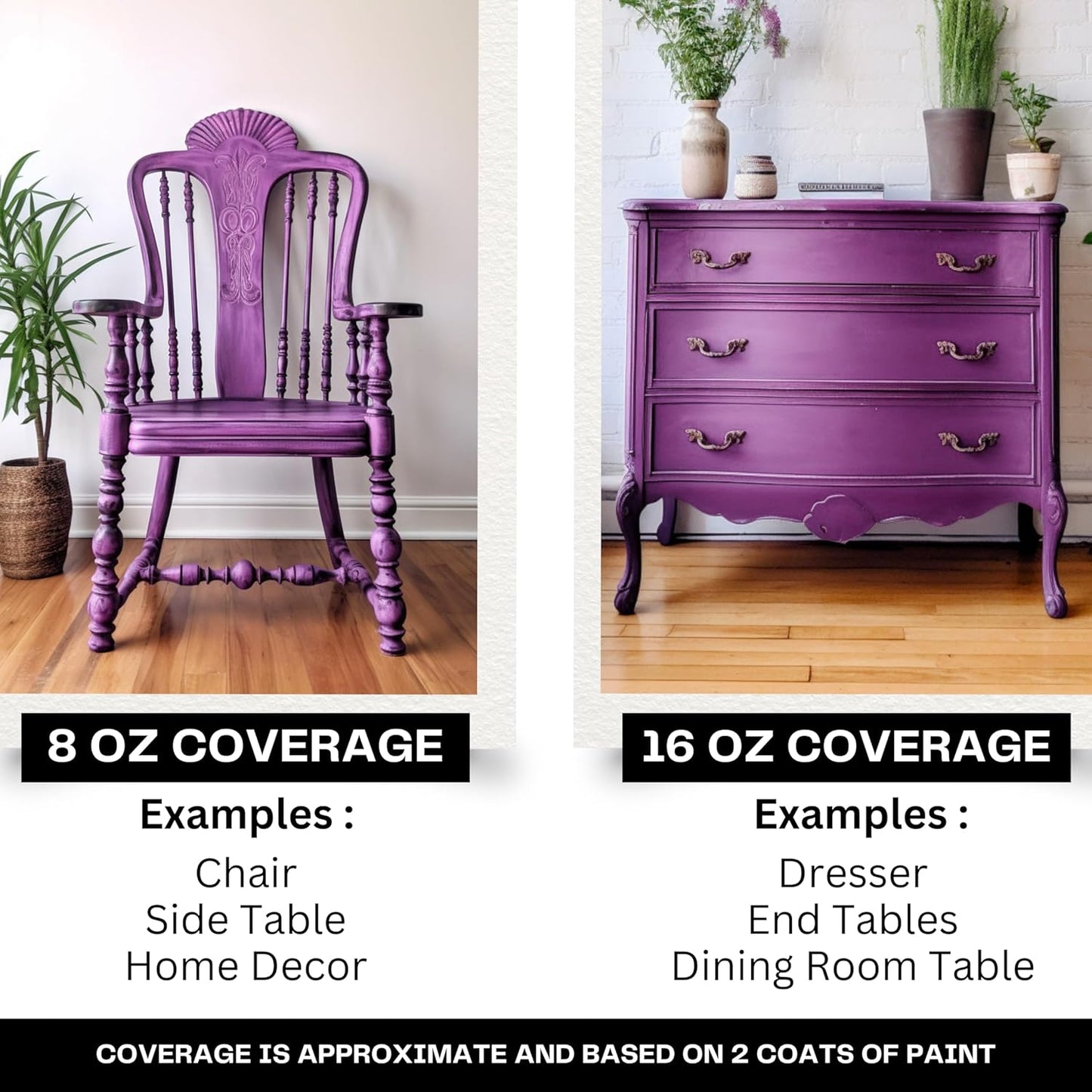 Daydream Apothecary Premium Chalk Style Paint for Furniture, Home Décor, Wood, DIY Interior Projects, Quick Dry, No Prep or Prime Needed, Matte Purple - 8oz