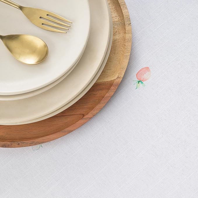 Maison d'Hermine Table Cloth Round Table 100% Cotton Tablecloth for Dining Room, Farmhouse, Home, Hotel, Parties & Wedding - Ideal for Easter Decorations Spring & Summer (Bunny Party, 69" Round)