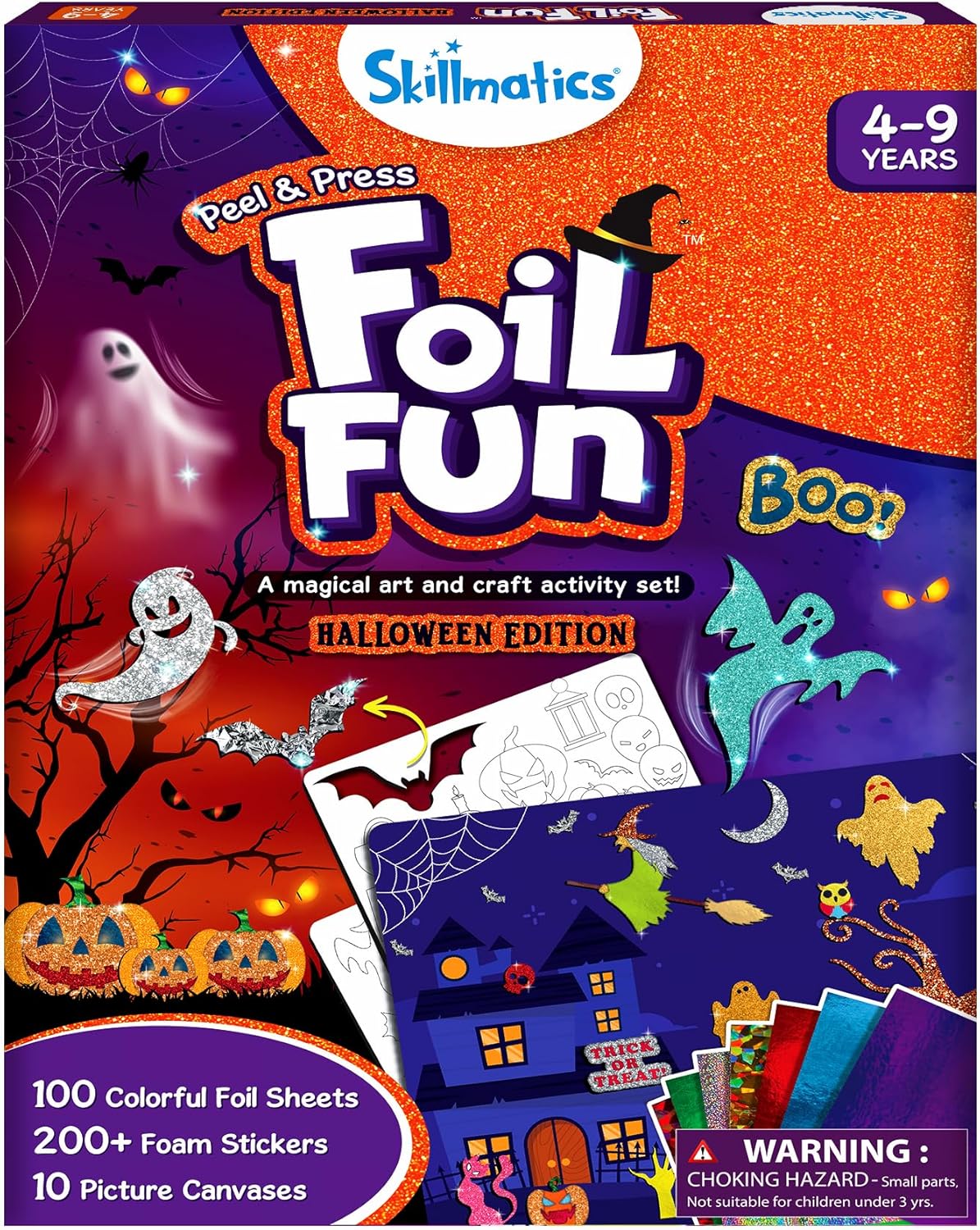 Skillmatics Foil Fun - Halloween, No Mess Art for Kids, Craft Kits, DIY Creative Party Activity, Trick or Treat, Gifts for Girls & Boys Ages 4, 5, 6, 7, 8, 9