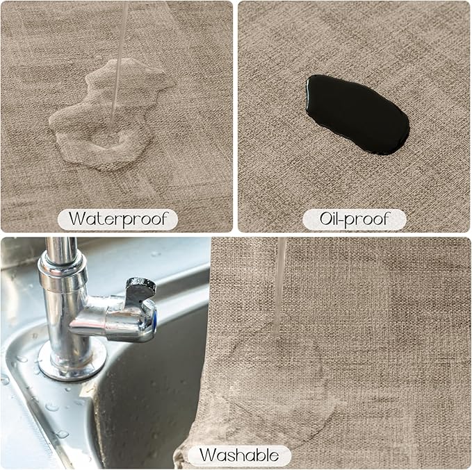 Romanstile Reversible Vinyl Placemats Set of 4, Faux Leather 100% Waterproof Oil-Proof Wipeable Place Mats, Heat Resistant Dual Sided Table Mats for Kitchen/Dining/Party (Grey Khaki, 12 x 17 Inch)