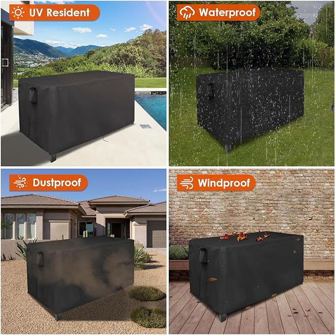 Outdoor Table Cover for Cuisinart Wok Station, 42inch Outdoor Wok Station Cover Waterproof for Cooking Wok Station, Black-42"L x 24"W x 34"H