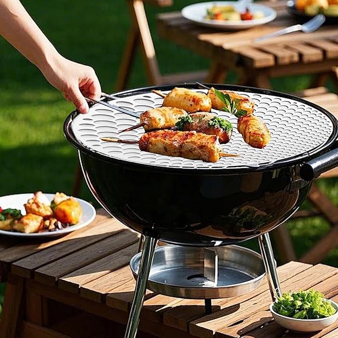 Round Grill Grate, 9.5 Inch Stainless Steel Grill Grate, Heat-Resistant Heavy Duty Cooking Rack for Garden Camping Picnic Hiking Outdoor