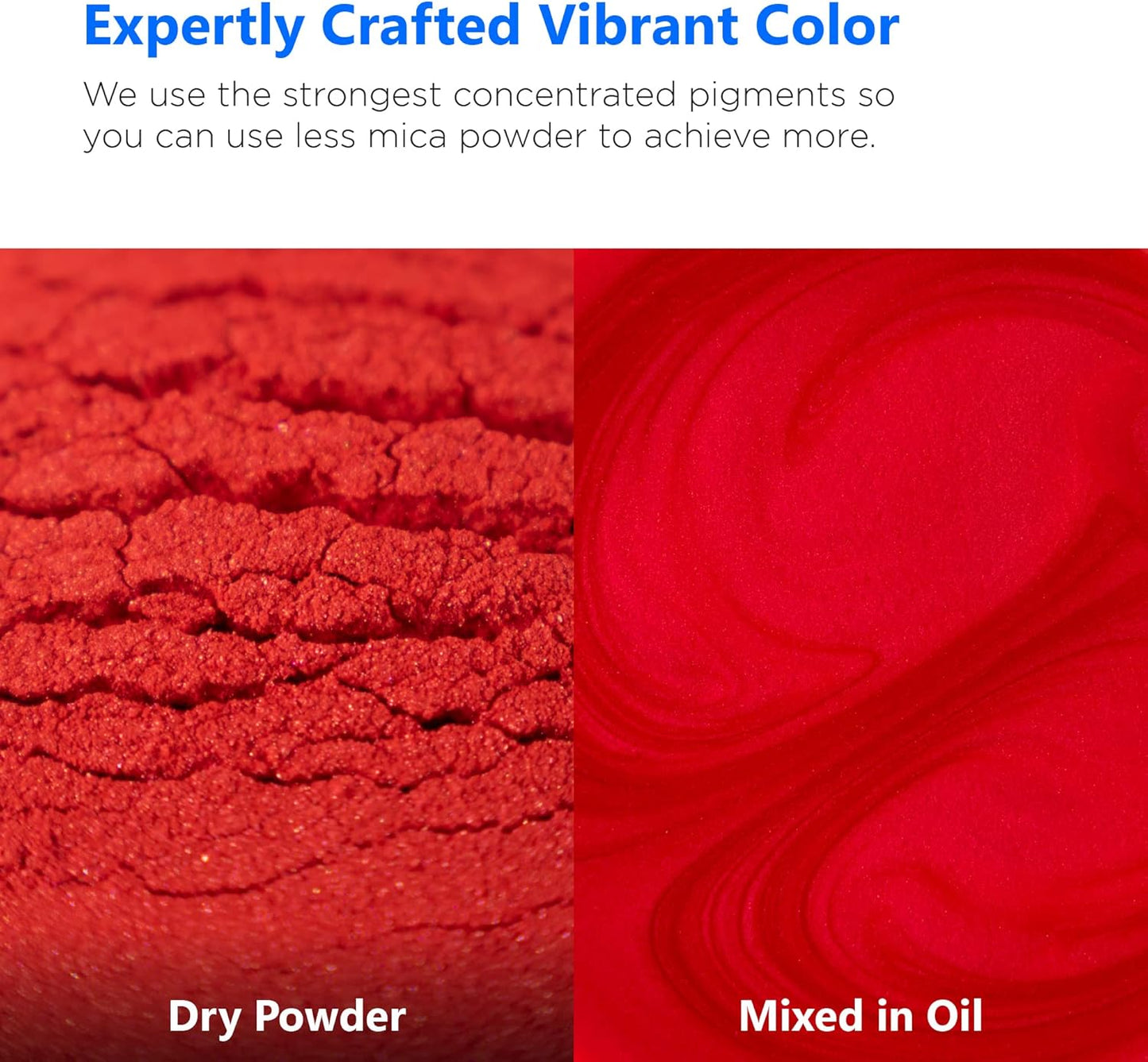 Rolio - Mica Powder - 100G / 3.5oz of Pigment for Paint, Dye, Soap Making, Nail Polish, Epoxy Resin, Candle Making, Bath Bombs, Slime - (Scarlet)