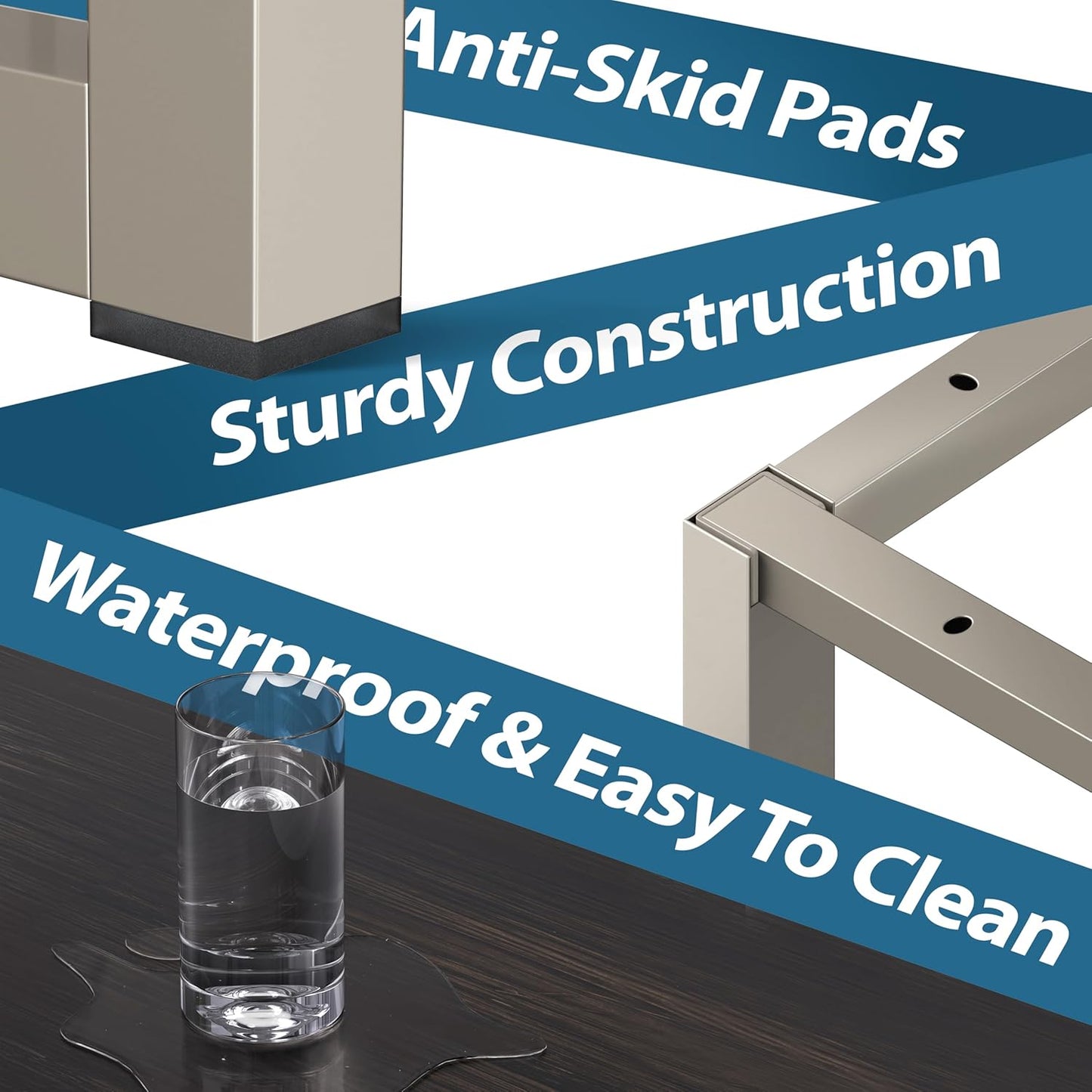 SHW Mission 55-Inch Home Office Computer Desk, Espresso