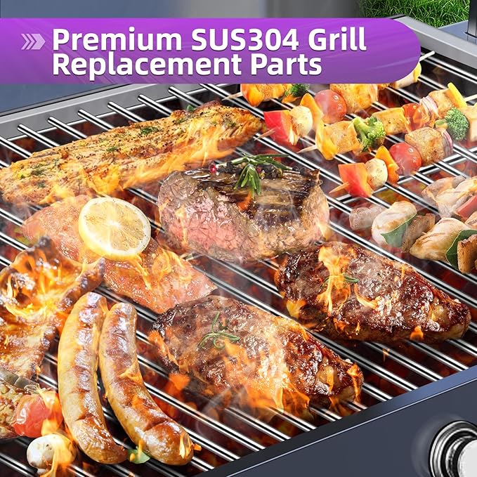 19.5" Stainless Steel 7524 Grill Grates 7620 Flavorizer Bars for Weber Genesis E330 Grill Parts with 7622 Heat Deflector 62752 Burner Tubes for Weber Genesis E310 S310 S330 EP310 300 Series