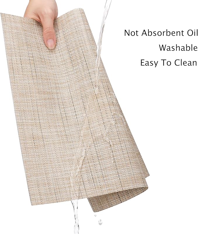 Myir JUN Table Runner, Vinyl Table Runner Indoor 72 Inch Long Arbitrarily Cropped Runner for Table Heatproof for Home Party (Beige, 15 x 72 inch)