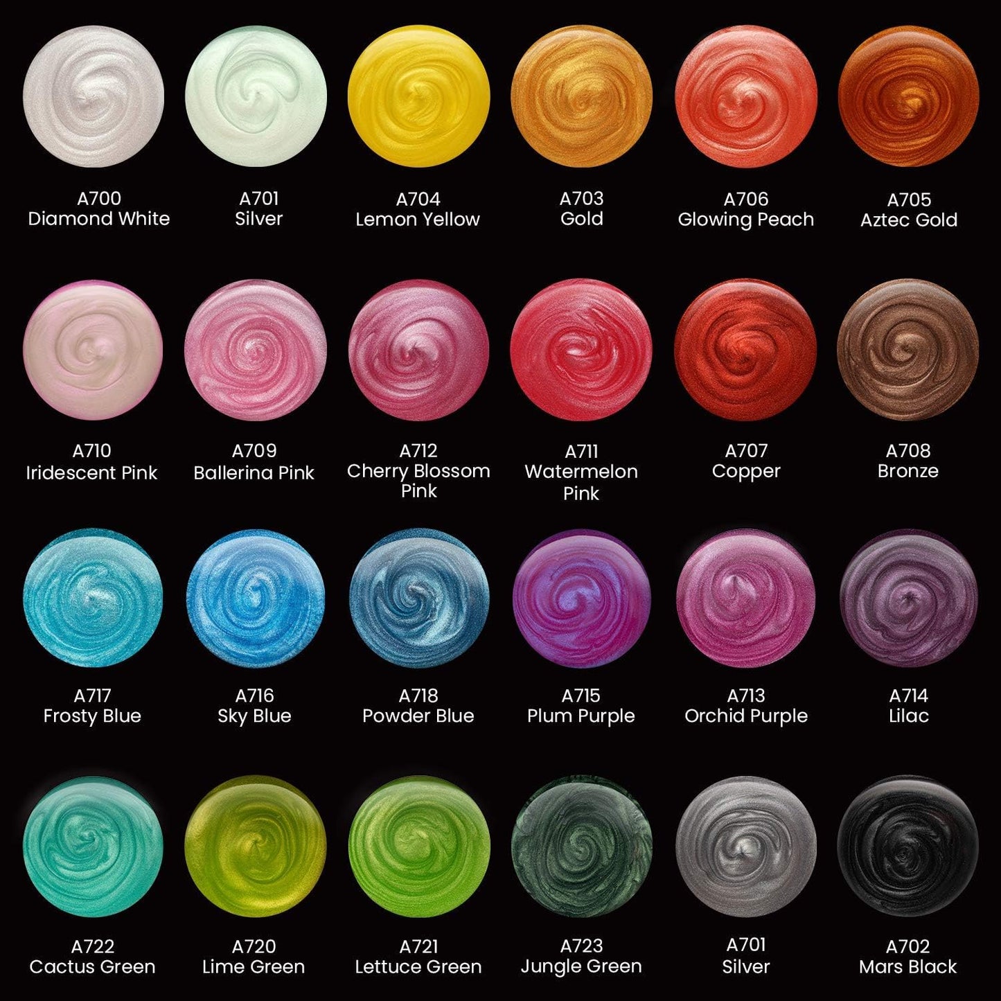 ARTEZA Watercolor Paint Set, 24 Metallic Watercolor Paints, Glitter Watercolor Paint in Half Pans, Travel Watercolor Set