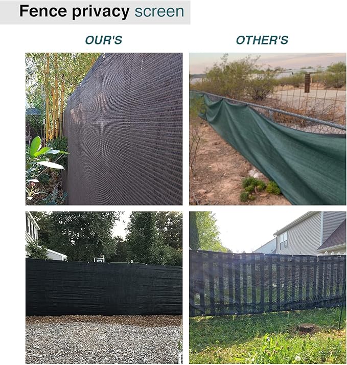 ECOOPTS 8'x298' Privacy Fence Screen Windscreen with Copper Grommets, Fit for Commercial Fence and Residential Garden Outdoor 90% UV Blockage, Cable Zip Ties Included (Green)