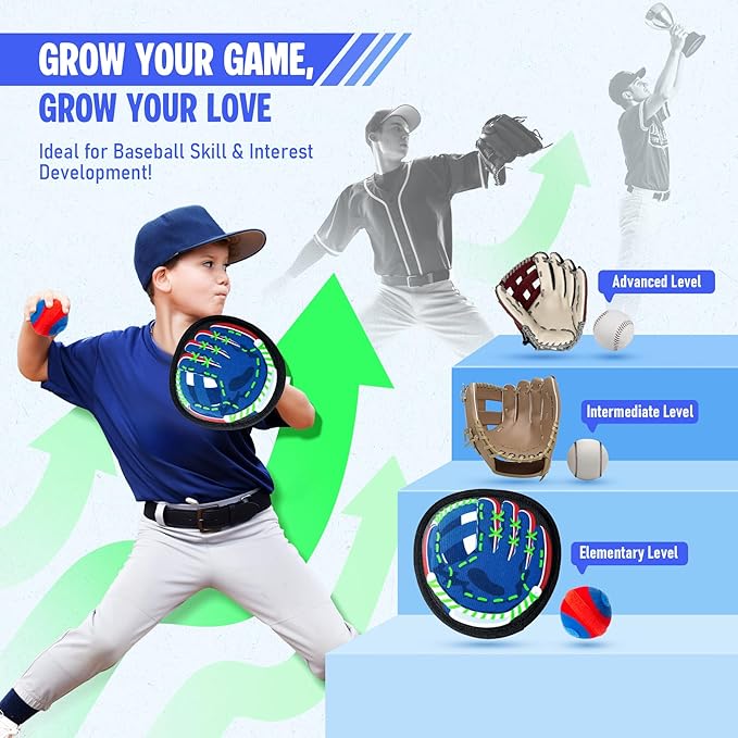 EVERICH TOY Toss and Catch Game for Toddlers - Soft, Safe & Pain-Free Baseball-Style Catching for Kids, Active Play Gift – Beach, Pool & Yard Toys for Boys and Girls Stocking Stufferrs Ages 3-8