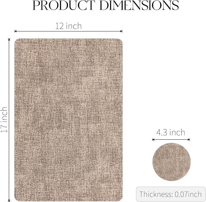 MOSAYT Faux Leather Placemats Set of 6, Heat Resistant Wipeable Washable Vinyl Place Mats with Coasters, Waterproof Oil Proof Table Mats for Kitchen Dining Party Indoor Outdoor, 12" x 17", Khaki