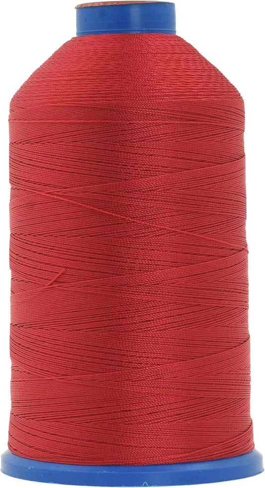 Mandala Crafts Bonded Nylon Thread Red Heavy Duty Sewing Threads - 1100 YDs Size 92 280D T90 Tex 90 Thread for Leather Jeans Weaving Outdoor Marine Upholstery Threads