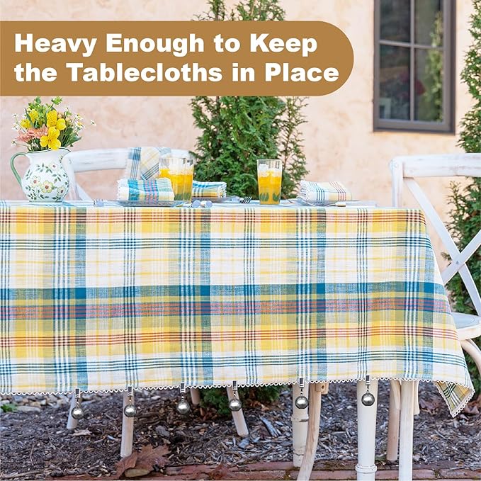 8 Pack Heavy Duty Tablecloth Weights, Rust Proof Stainless Steel Balls with Clips, Weights for Curtain, Outdoor Picnic Table, Flags