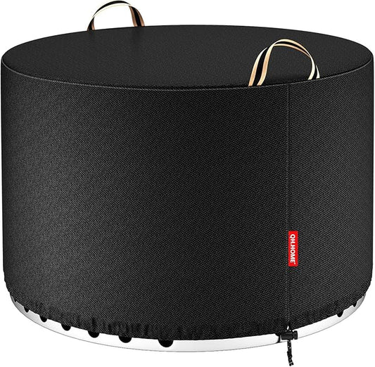 QH.HOME Fire Pit Cover Round for Solo Stove Yukon 27"-29", Waterproof Smokeless Fire Pit Cover, 600D Strong Tear Resistant, Fits for Gas/Table/Bowl Fire pits - 30" D X 18" H
