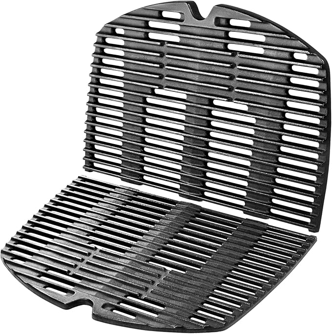 GGC 7646 7584 Grill Grates for Weber Q3200 Q320 Q300 Q3000 Q3100 Gas Grills, 17.8" x 25" Cast Iron Cooking Grates for Weber 586002 57060001 404341 Grill, 2PCS Replacement Accessories for Webber Baby Q