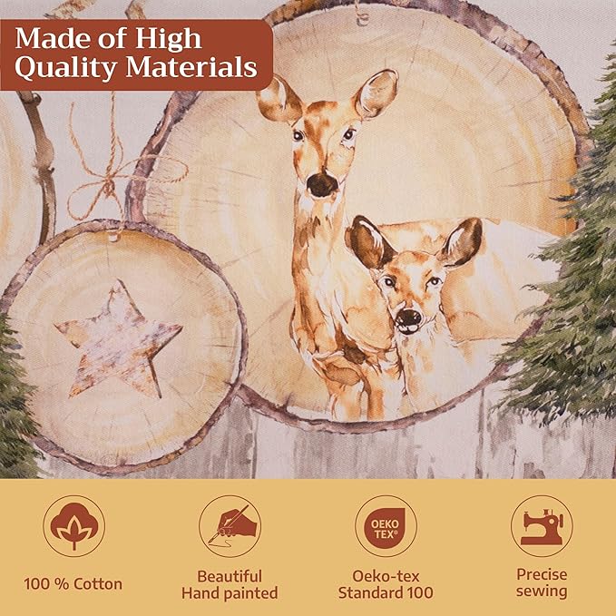 Maison d' Hermine Table Cloth Rectangle Table 100% Cotton 54 x 72 Inches Fall Tablecloth Reusable Everyday Use for Thanksgiving Christmas Decorations Dining Farmhouse Party (Mountain Life)
