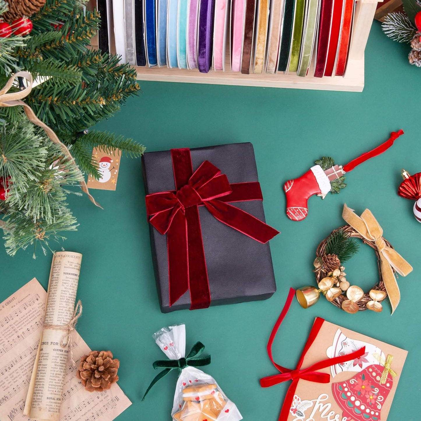 Vintage Burgundy Velvet Ribbon, 1 Inch X 25Yd