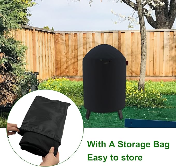 Round Smoker Cover Fits Grill Boss, SUNLIFER 20.5" Vertical Smoker,Pit Barrel Cooker Co 18.5" Smoker, Charbroil The Big Easy TRU-Infrared Smoker, Kamado Joe Classic Joe Series II 18" Grill 25"D x 35"H