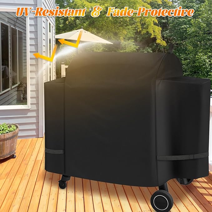 Grill Cover for Traeger Ironwood 885 BAC513 Wood Pellet Smoker Replacement Parts Full Length 600D Waterproof Outdoor BBQ Grills Covers