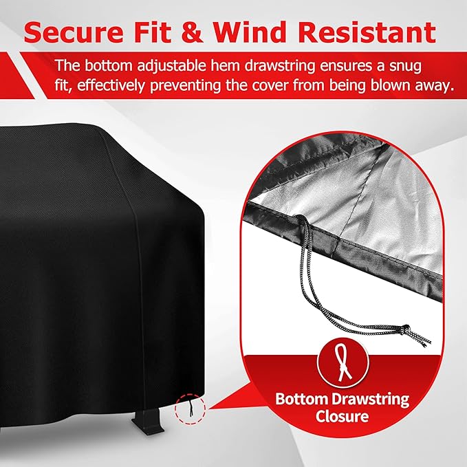 iCOVER Grill Cover 58 Inch, BBQ Grill Cover for Outdoor Grill, Anti-UV & Fade Resistant Gas Grill Cover, Waterproof Barbecue Grill Covers for Weber, Char-Broil, Nexgrill and More Grills.