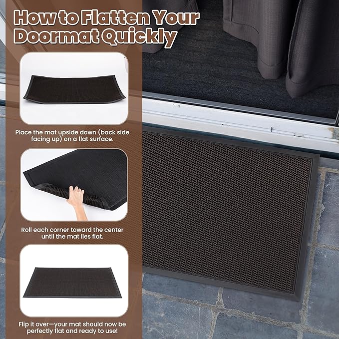 Outdoor Indoor Door Mats for Entryway, Heavy Duty and Durable All-Weather Entry Mat, Low Profile, Non-Slip and Easy Clean Outdoor Doormat for Entrance, Patio and Garage (Black and white 36"x24")