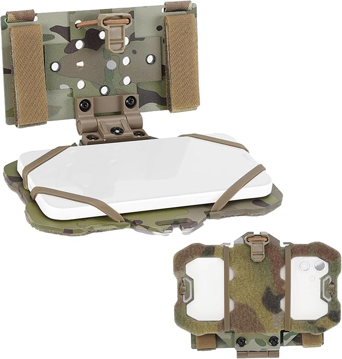 Tactical Phone Holder Available in Full Size Plate Carrier Phone Mount Adjust Nylon Molle Phones Holder for Tactical,Car,Office (812CP)