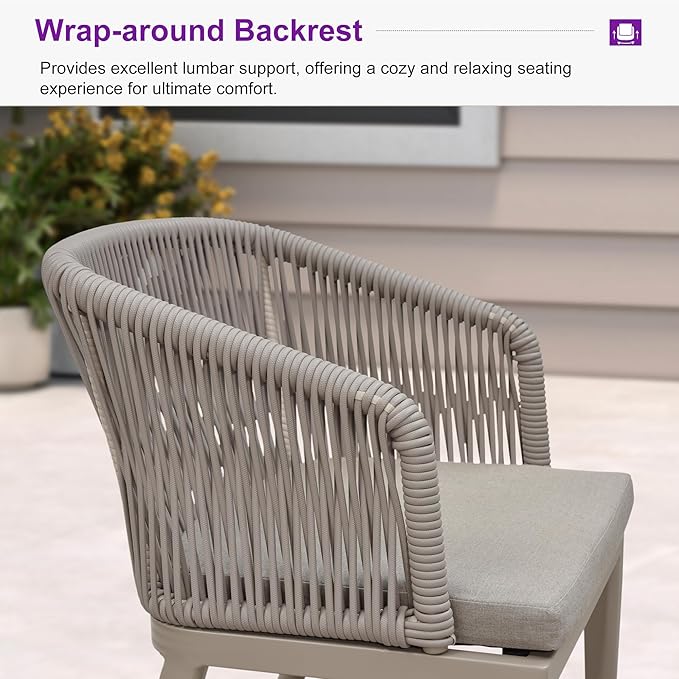 PURPLE LEAF 11 Pieces Outdoor Dining Set Patio Extended Upgrade Table and Chairs Set Aluminum Wicker Rattan Patio Furniture Set for Lawn Garden Backyard Champagne