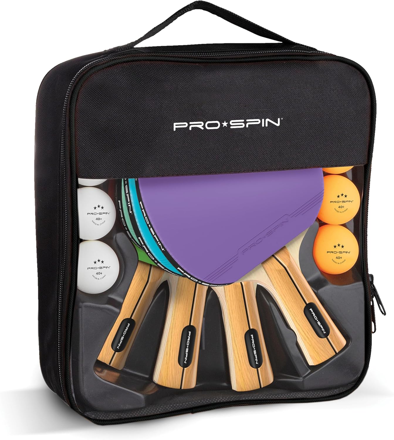 PRO SPIN Ping Pong Paddles - High-Performance Set with Premium Table Tennis Rackets, 3-Star Ping Pong Balls, Compact Storage Case | Professional Quality Ping Pong Paddle Set | Indoor & Outdoor Games