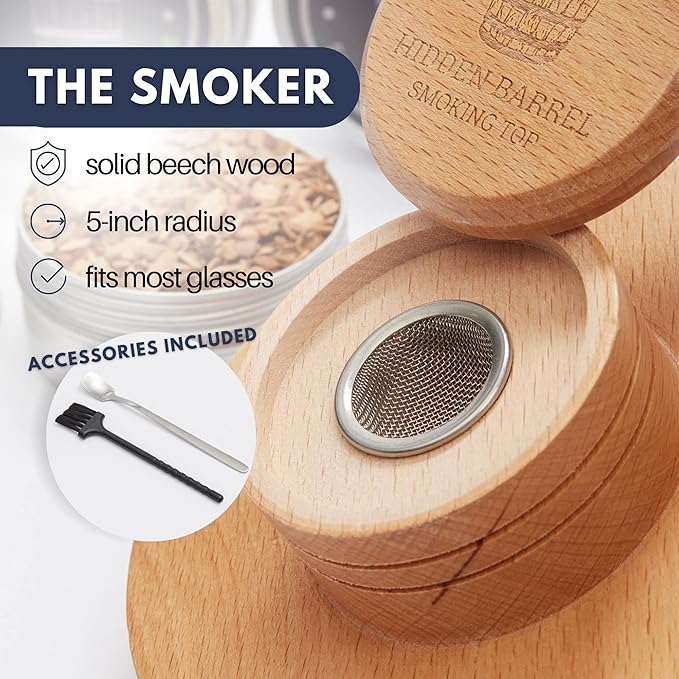 Whiskey Smoker Kits with Torch 4 Flavors Wood Chips Bourbon Cocktail Old Fashioned Smoker Kit Gifts for Man, Father’s Day, Christmas for Husband, Dad(No Butane)
