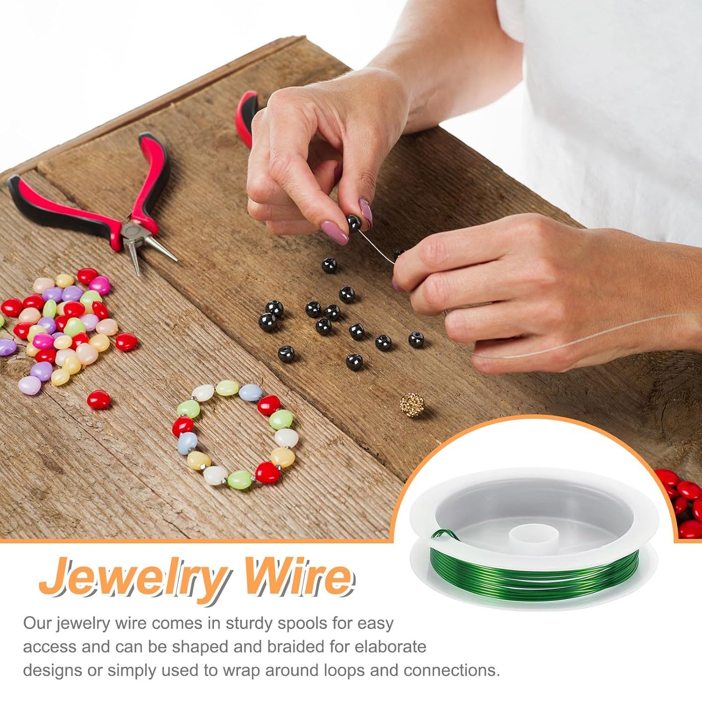 HARFINGTON 5ft Jewelry Wire, 18 Gauge (1mm) Brass Craft Soft Metal Tarnish Resistant Copper Beading Wire for Jewelry Making Supplies Crafting, Green