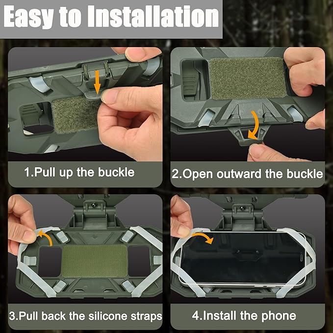 Tactical Plate Carrier Phone Mount, Universal Molle Phone Holder,Tactical Phone Holder Foldable Navigation Board for Tactical Vest Attachments