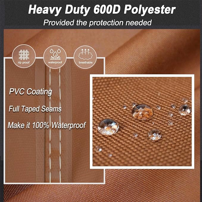 NettyPro Grill Cover for Outdoor Grill 60 inch Waterproof Heavy Duty Gas BBQ Cover for Outside Weber, Char-Broil, Brinkmann, Jenn Air, Nexgrill 3-4 Burners Barbecue, Brown