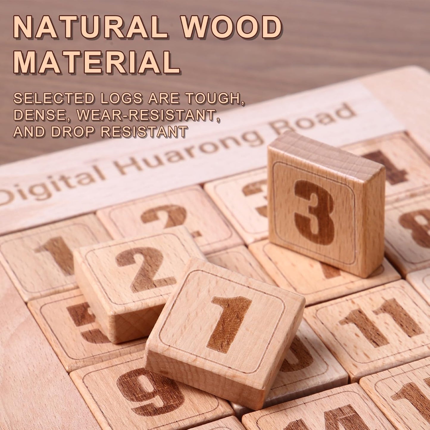 Wooden Number Sliding Puzzle，Brain Teasers Toy Tangram Slide Puzzle Game，Sequential Puzzles Board Game，Educational Toys for Kids and Adults (1-8 Samll Size)