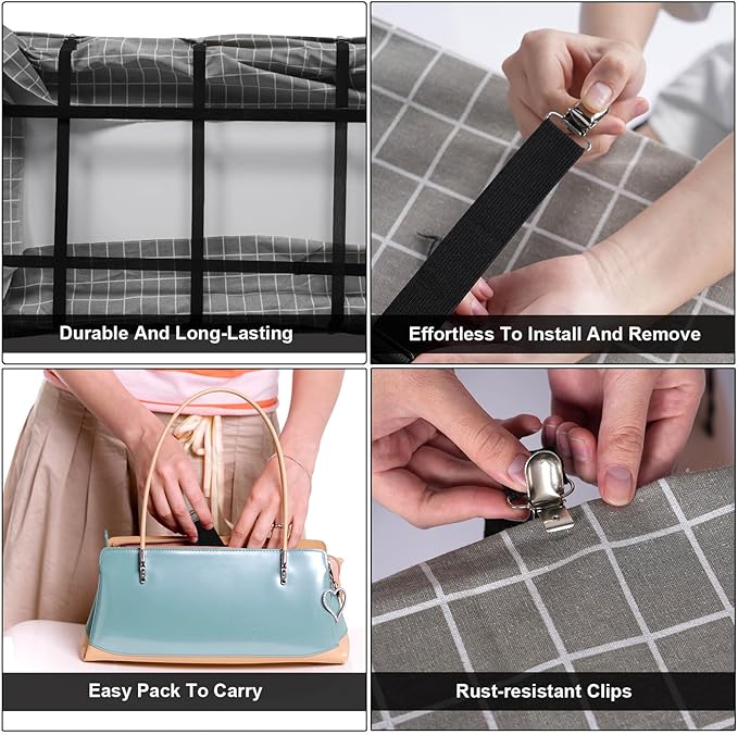 Hidden Strap Tablecloth Clips - Perfect for Picnic Tables and Thick Tables Indoor and Outdoor, Keep Your Tablecloth Secure with Our Invisible Table Cloth Clips!