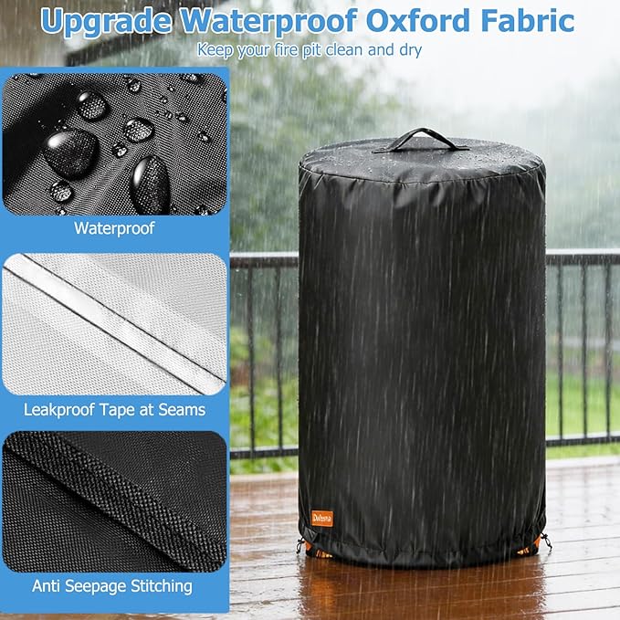 Cover for Ninja Fireside 360 Fire Pit,Outdoor Heavy Duty 600D Waterproof Cover for Ninja Fireside 360 Outdoor Heater,Designed with Buckles and Drawstring to Fix,Fits Ninja Fireside 360 Firepit
