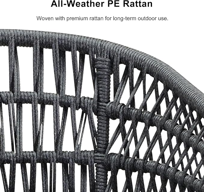 PURPLE LEAF 14 Pieces Outdoor Dining Set All-Weather PE Rattan Outdoor Patio Furniture Set with All Aluminum Frame Rectangular Table and Chairs Set for Lawn Garden Backyard Deck, Grey
