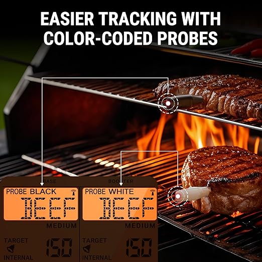 ThermoPro TempSpike 2000FT Wireless Meat Thermometer Digital with 2 Ultra-Thin Meat Probe, Grill Thermometer Wireless for Rotisserie, Smoker, BBQ, Steak Grilling Accessory, Kitchen Cooking Thermometer