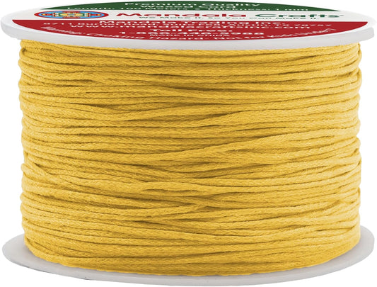 Mandala Crafts 1mm 109 Yards Light Gold Cotton Waxed Cord for Jewelry Making Bracelet Cord Waxed String - Beading String Thread Jewelry Cords for Necklaces String