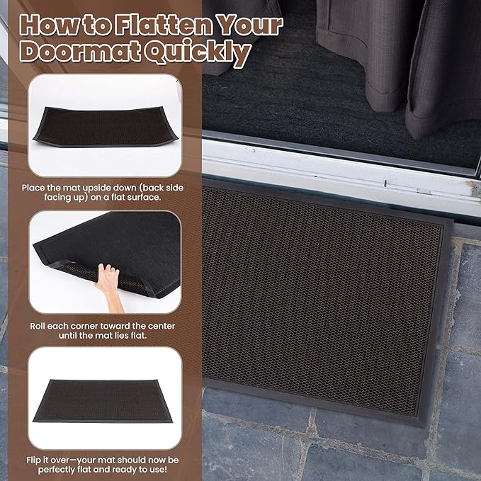 Outdoor Indoor Door Mats for Entryway, Heavy Duty and Durable All-Weather Entry Mat, Low Profile, Non-Slip and Easy Clean Outdoor Doormat for Entrance, Patio and Garage(Black 47"x31")