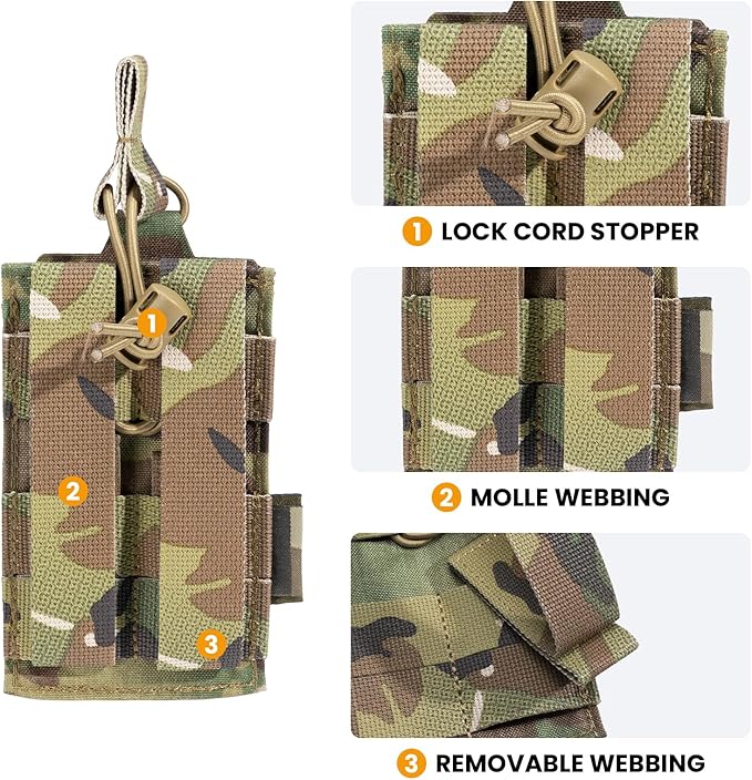 EXCELLENT ELITE SPANKER Tactical Open-Top Single/Double/Triple Molle Mag Pouch for Pistol Mag Pouch Tactical Bag Accessories Holder