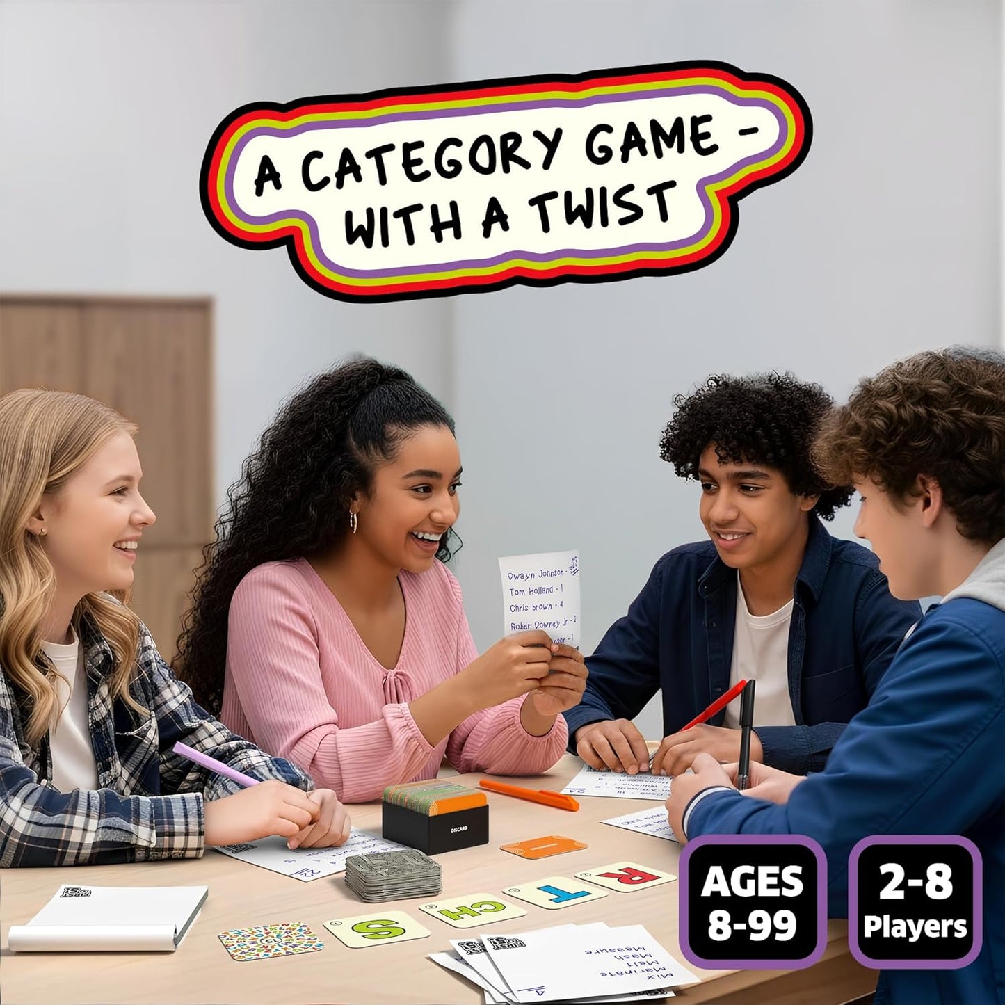 Skillmatics Board & Card Game - First to 5, Category Game with a Twist, Quick Thinking, Perfect for Parties, Christmas, Family Game Nights, Gifts for Kids, Teens, Adults, Ages 8, 9, 10 & Up