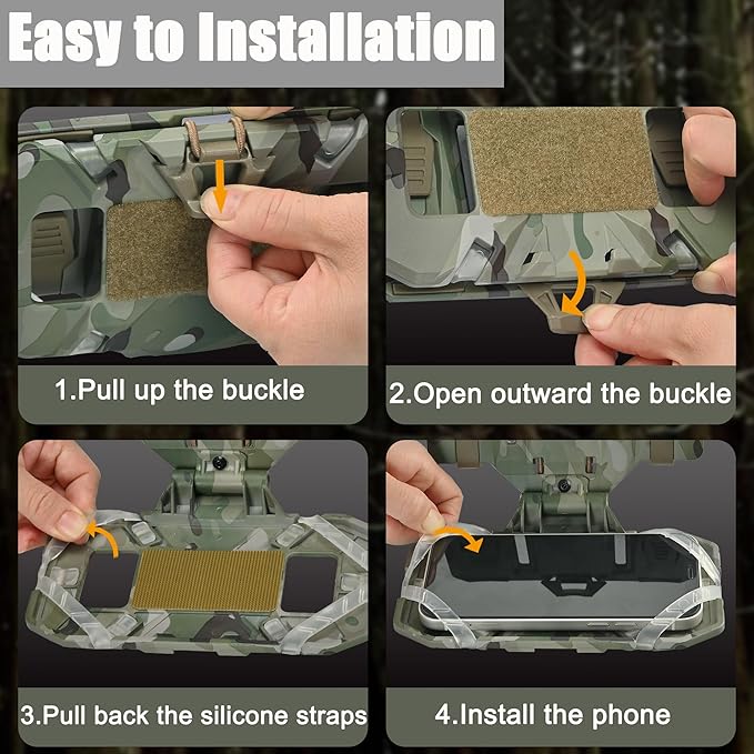 Tactical Plate Carrier Phone Mount, Universal Molle Phone Holder,Tactical Phone Holder Foldable Navigation Board for Tactical Vest Attachments
