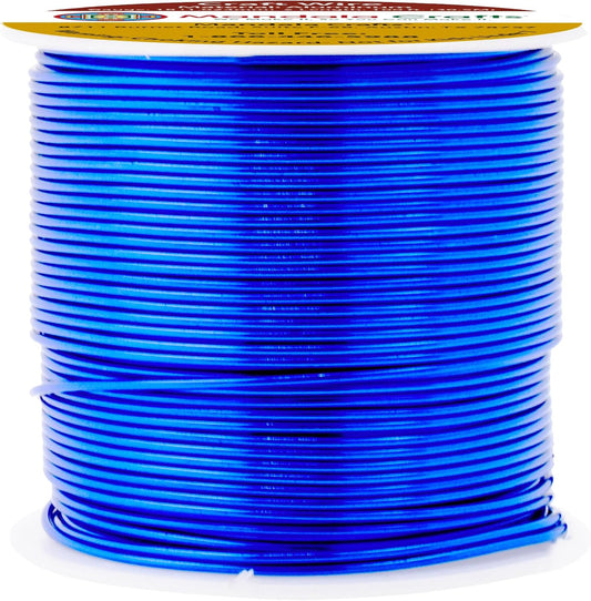 Mandala Crafts 18 Gauge Anodized Aluminum Craft Wire for Jewelry Making - 100 FT Colored Flexible True Blue Wire - Bendable for Bonsai Armature Crafting Sculpting